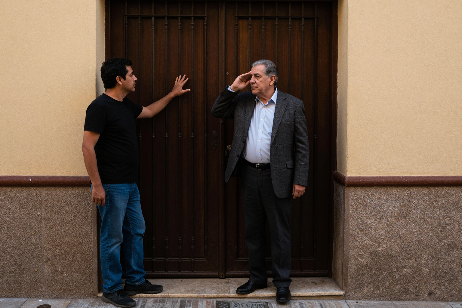 Administrador de fincas revisando documentos de deudas de una comunidad de propietarios para gestionar un vecino moroso